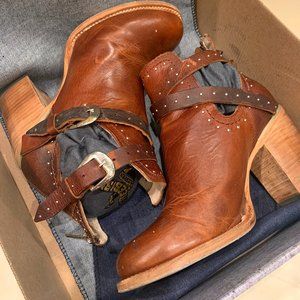 FREE BIRD by Stephen LEATHER BUCKLE BOOTS size 10